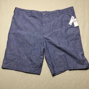 Men's Izod Chambray Navy Blue 9.5" Inseam Classic Fit Shorts Size 40